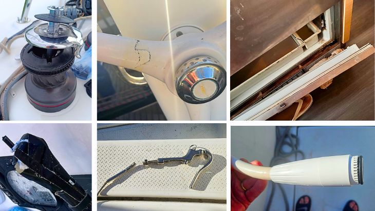 Rôzne škody na lodi