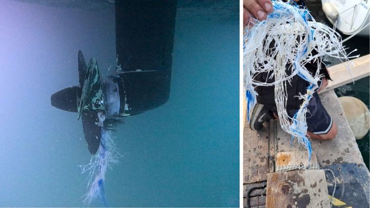 Namotanie siete na lodnú skrutku