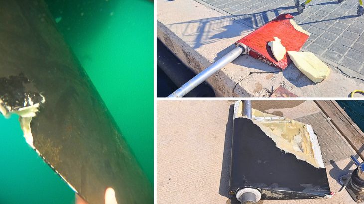 Zničený kormidelný list