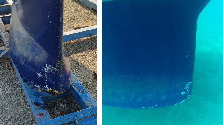 Propeler po vytiahnutí z vody